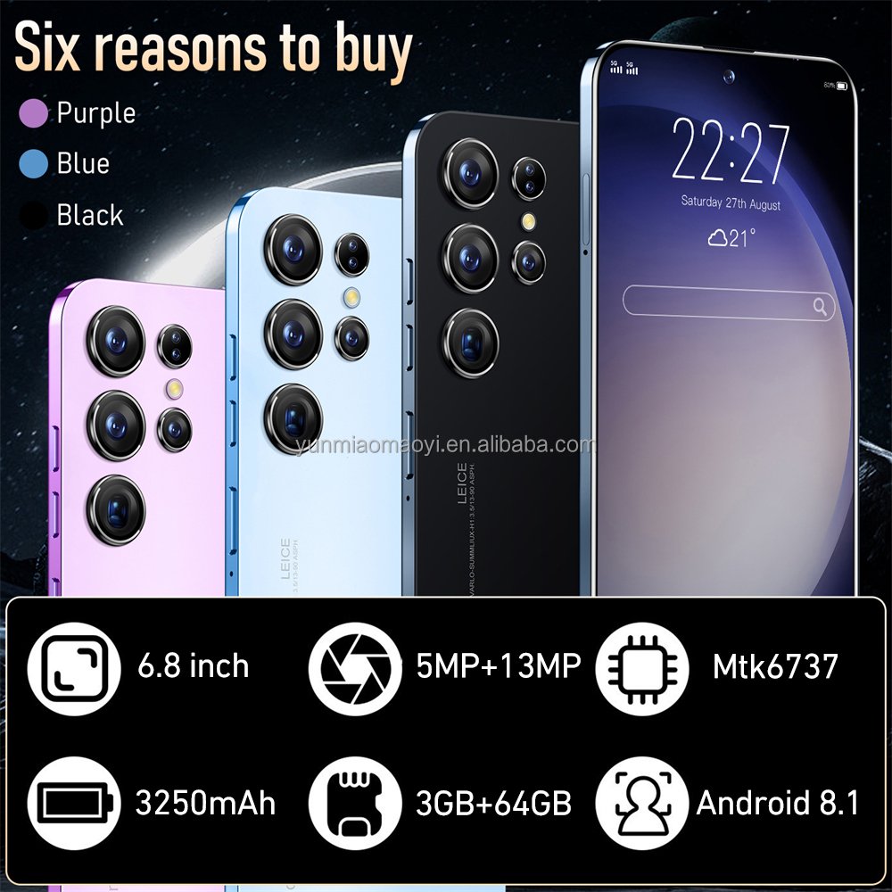 2023 Cheap New 4G Smartphone S23 Ultra 64G 6.8Inch Original Smart Phone Android Cell Phone Celular Low Price Telephone